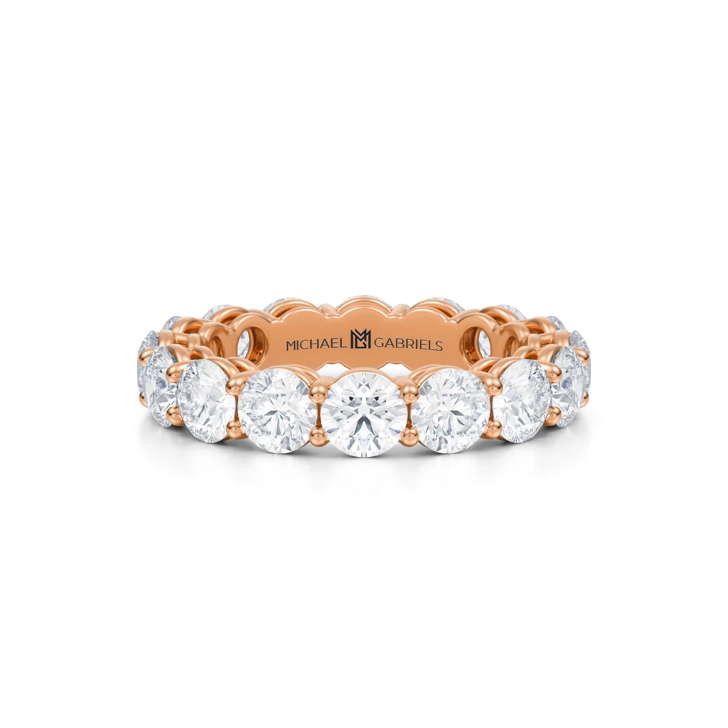 3 Carat Round Lab Grown Diamond Basket Eternity Band